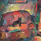 "Кот на красном диване", 2000