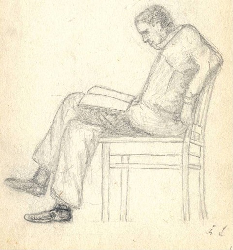 Рис. 23 Толя Якобсон на уроке рисования. Рисунок Сергея Мурахина.