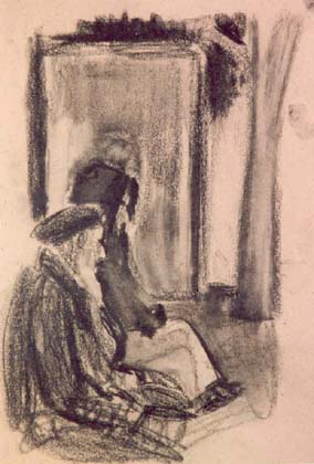 At a Bus Stop. Jerusalem