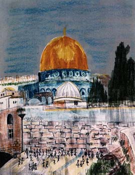 Western Wall with Dome on the Rock