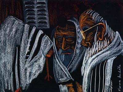 Religious Jews in Synagogue
